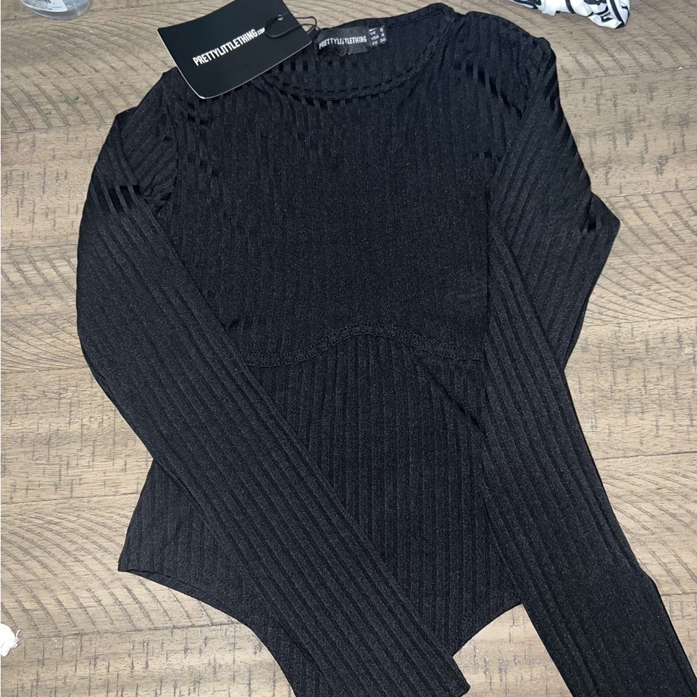 pretty little thing , black bodysuit, size 2